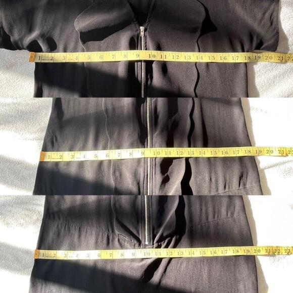 SOLD Juliette Hogan Zip Detail Silk Black Shift Dress NZ 10 / US 6 - Picture 11 of 14